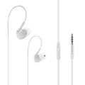 Universal Sport Stereo Earphones W. Tangle Free Noodle Cable And Mic In White