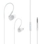 Universal Sport Stereo Earphones W. Tangle Free Noodle Cable And Mic In White