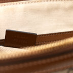 GG Supreme Monogram Azalea Calfskin Small Horsebit 1955 Top Handle Bag Beige Ebony Brown Sugar