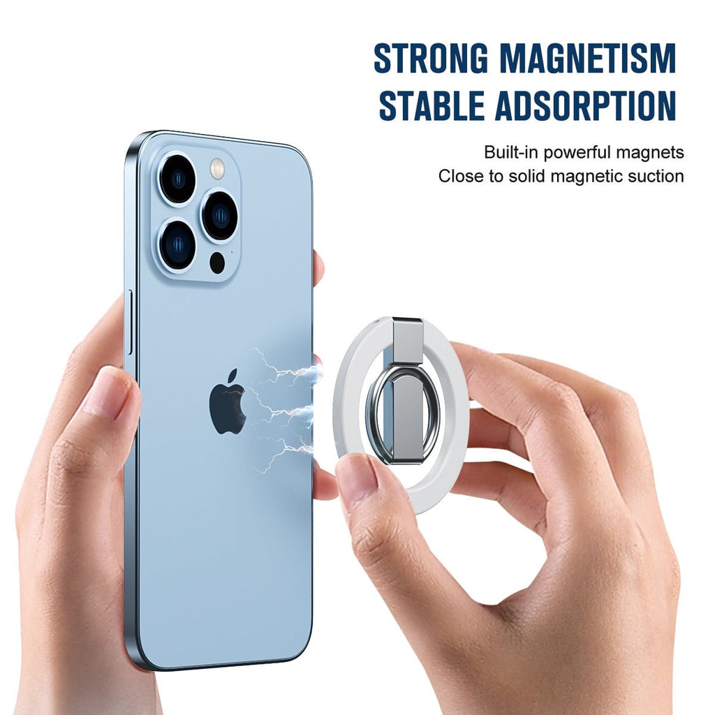 Entronix Magnetic Phone Grip – 360° Rotating Ring Holder Kickstand, Magnetic Grip Accessory Compatible with Magnetic Cases