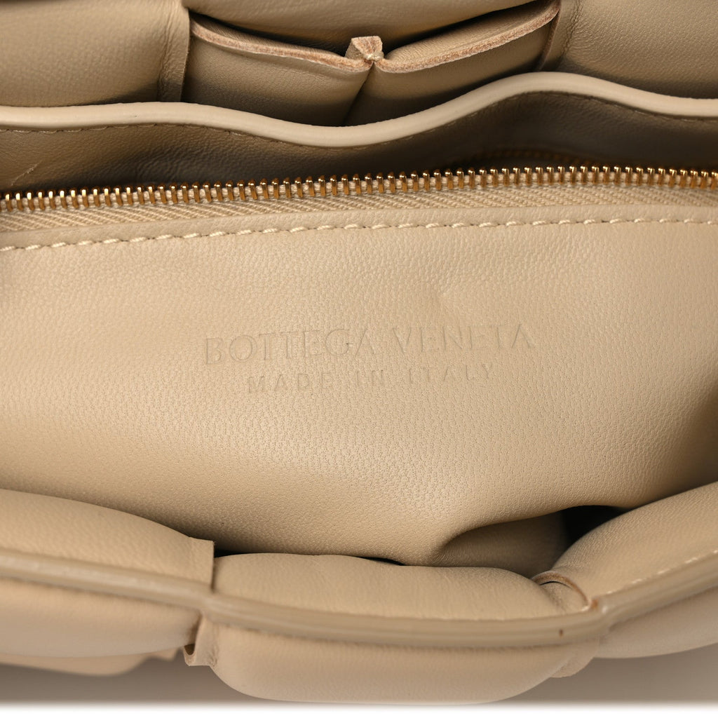 Nappa Maxi Intreccio Padded Cassette Crossbody Bag Porridge