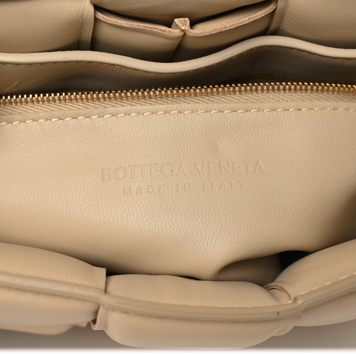Nappa Maxi Intreccio Padded Cassette Crossbody Bag Porridge