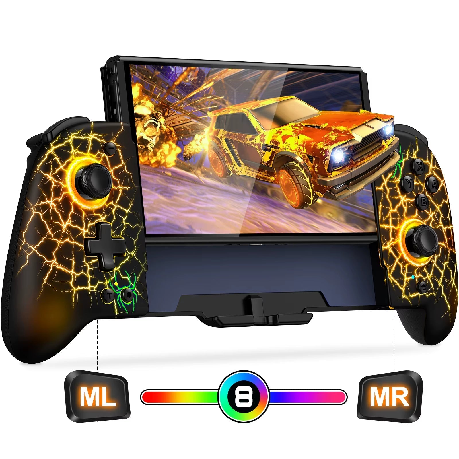 Switch Controller for Nintendo Switch and Switch OLED with Built-In 6-Axis Gyro and Ergonomic Handheld Grip
