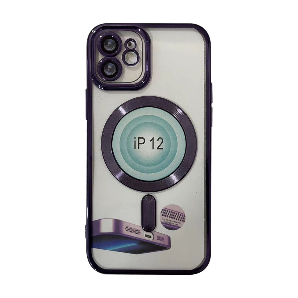 Magnetic Wireless Charging Tpu Bumper Case For Iphone 14 Plus In Purple