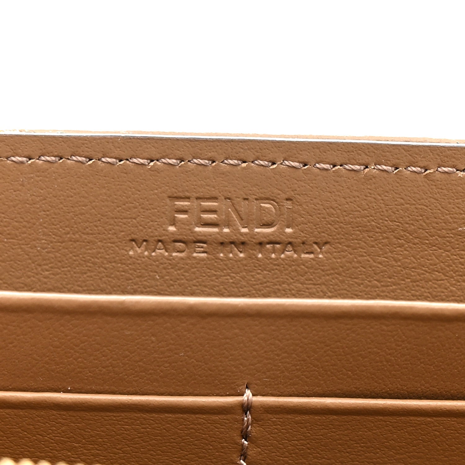 Fabric Jacquard FF 1974 Continental Wallet On Chain Tobacco Moro