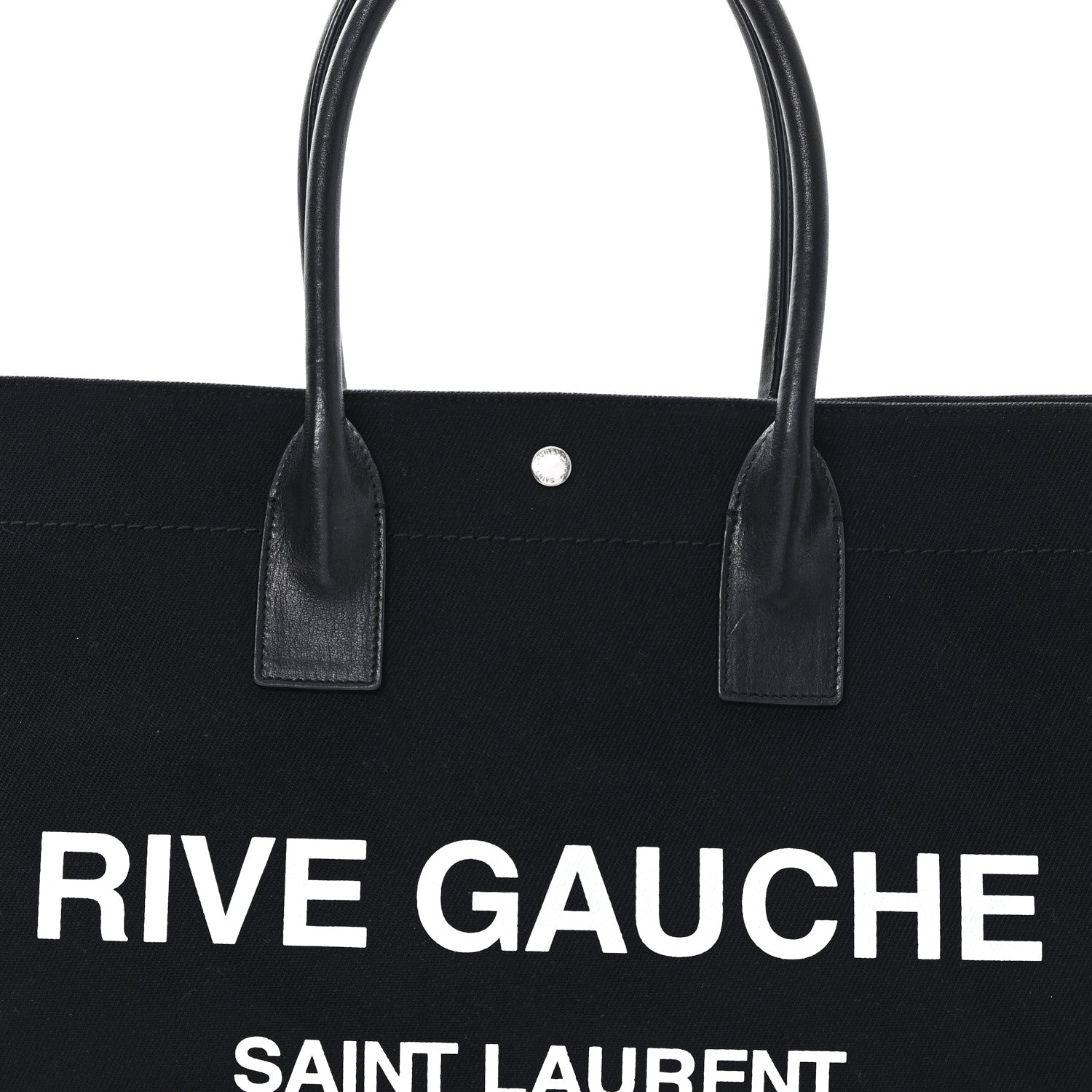 Linen Calfskin Rive Gauche Tote Black