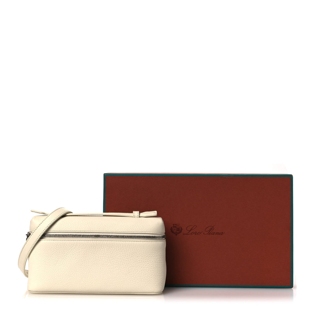Grained Calfskin L19 Extra Pocket Pouch  Whisper White