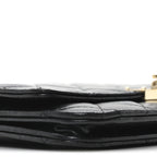 Lambskin Quilted Golden Class Wallet on Chain WOC Black