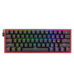 RGB USB Mini Mechanical Gaming Keyboard Red Switch 61 Keys Wired detachable cable; portable for travel
