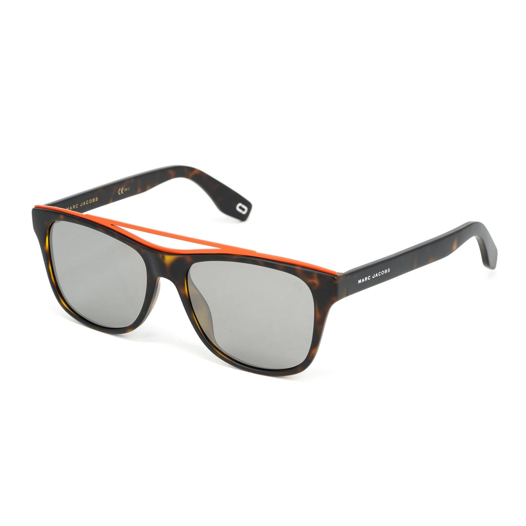 Marc Jacobs Unisex Rectangular Sunglasses Tortoise Top Flat Silver