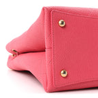 Caviar Quilted Fashion Therapy Bucket Drawstring Bag Dark Pink