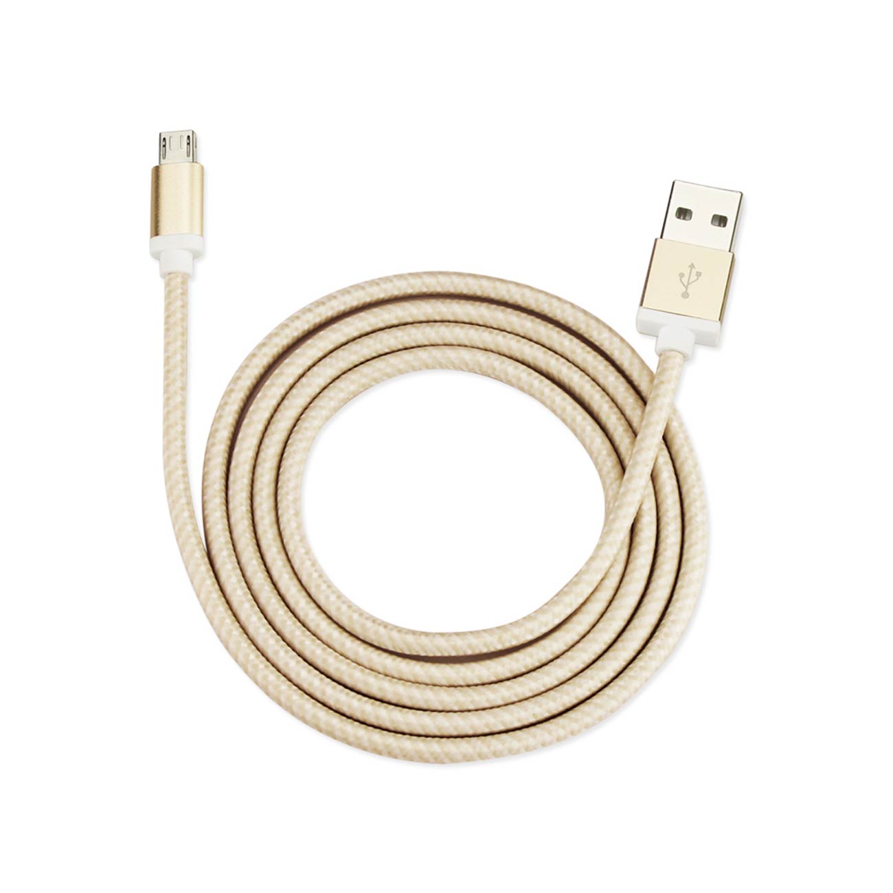Reiko 3.3Ft Nylon Braided Micro Usb Charging & Sync Data Cable For Android Phones In Gold