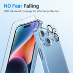Entronix Bundle Compatible with iPhone 13 - [Soft] TPU Clear Case, 2 Clear Screen Protector & 2 Camera Lens Protectors