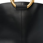 Smooth Calfskin Maxi Trapezoid Shopping Tote Black