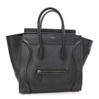 Drummed Calfskin Mini Luggage Black