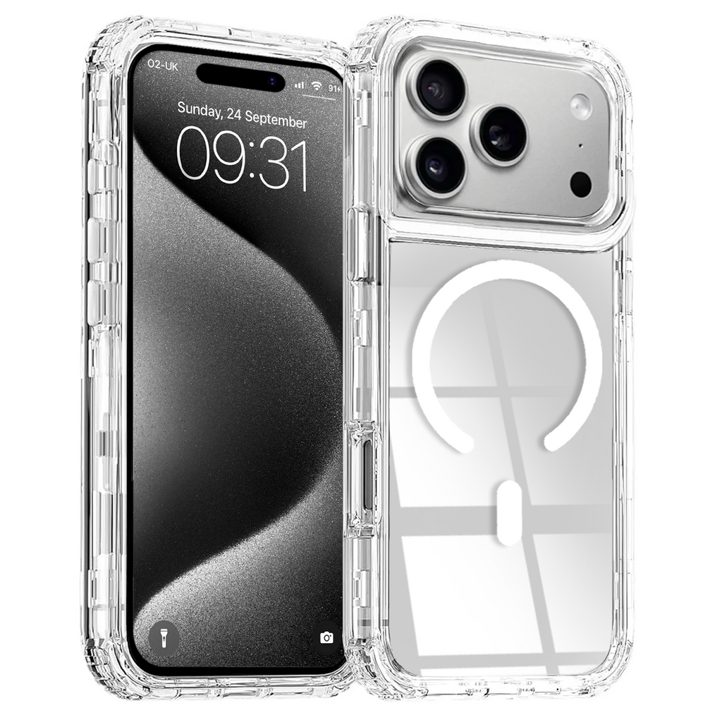 Entronix [Magnetic] Case Compatible with iPhone 17 Pro Max - [Clear] Triple-Layer Heavy Duty Protection