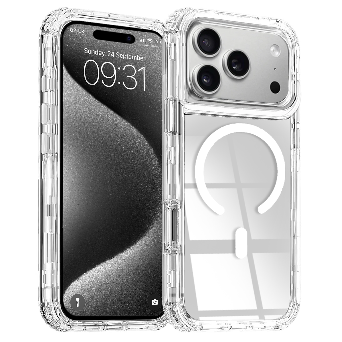 Entronix [Magnetic] Case Compatible with iPhone 17 Pro Max - [Clear] Triple-Layer Heavy Duty Protection