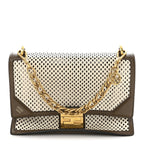 Vitello Liberty Glossy Lambskin F is Fendi Perforated Kan U Shoulder Bag White Ice Rust Maya