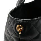 Lambskin Quilted Maxi Icare Shopping Tote Black