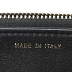 Lambskin Quilted Golden Class Wallet on Chain WOC Black