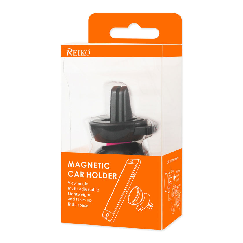 Reiko Universal Air Vent Magnetic Car Mount Phone Holder In Black Hot Pink