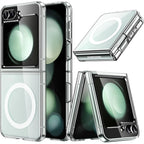 Entronix [Magnetic] Case Compatible with Galaxy Z Flip 6 - [Hard Back] Slim Clear