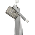 GG Plus Monogram Medium Signature Web Loop Tote Navy