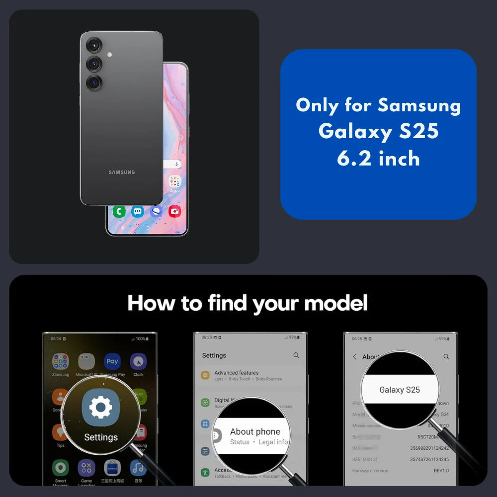 Entronix Anti-Spy Privacy Screen Protector & Camera Lens Protector Compatible with Galaxy S25 - 6-Piece Combo