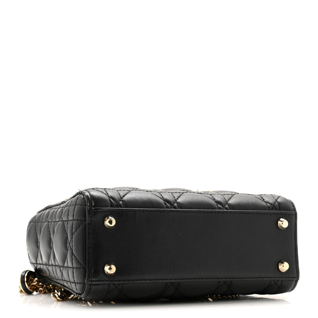 Lambskin Cannage Mini Lady Dior Black