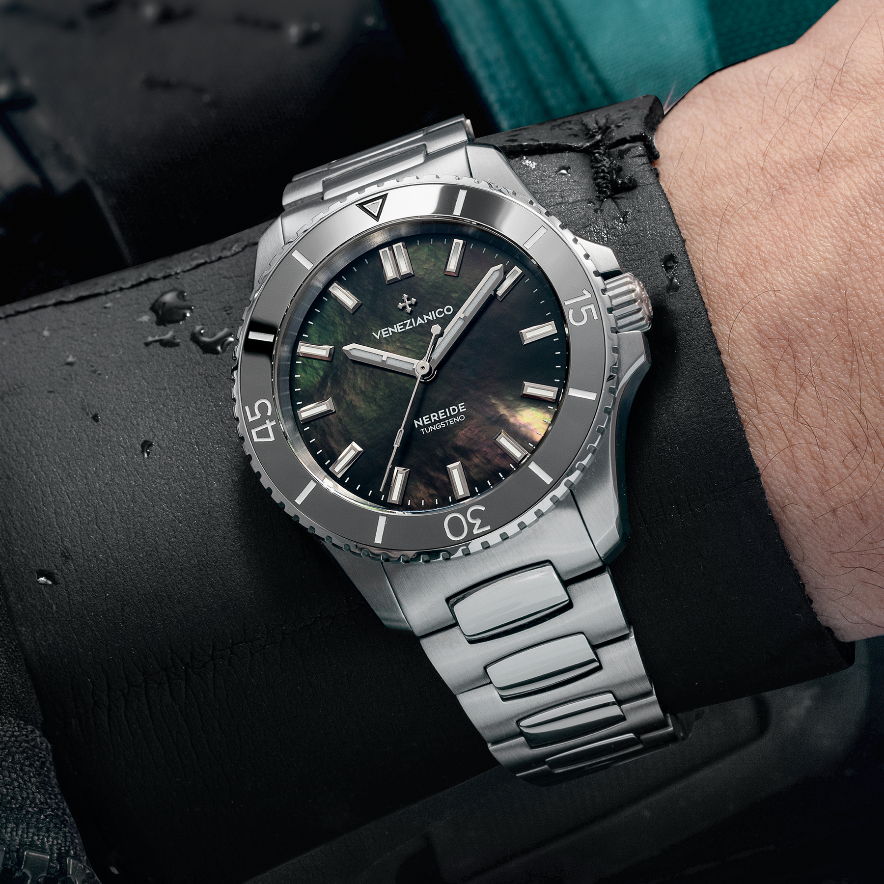 Venezianico Nereide Tungsteno 39 Men’s Grey Automatic Diver Watch
