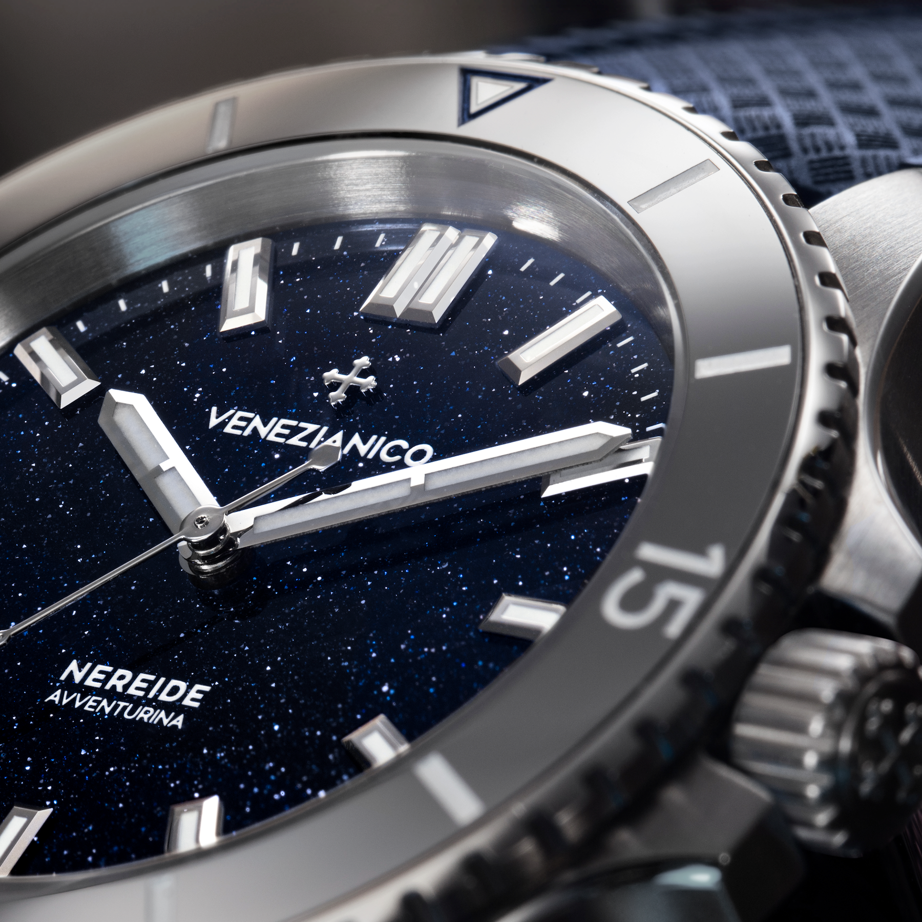 Venezianico Nereide Avventurina 39 Men’s Blue Diver Automatic Watch