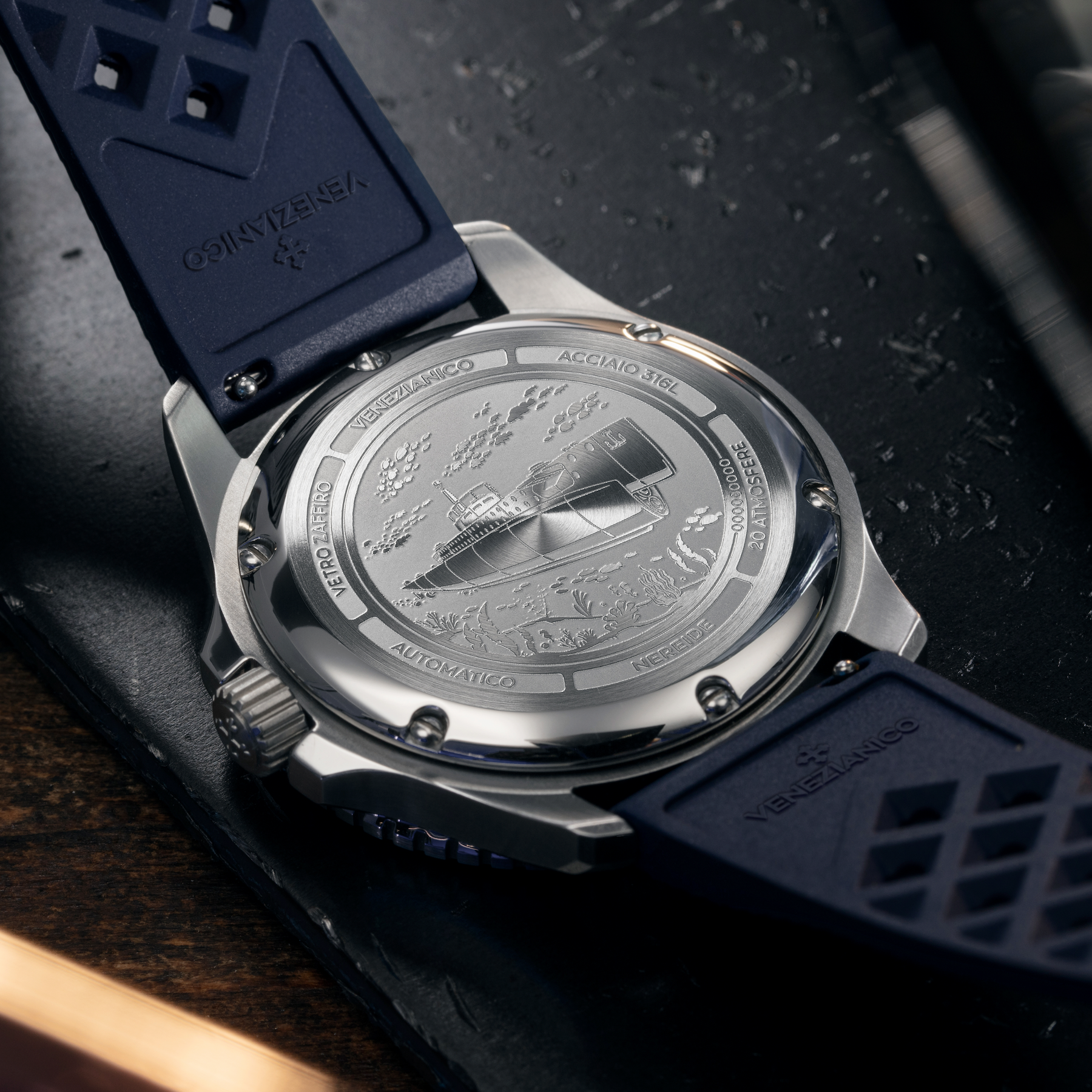Venezianico Nereide Avventurina 39 Men’s Blue Diver Automatic Watch