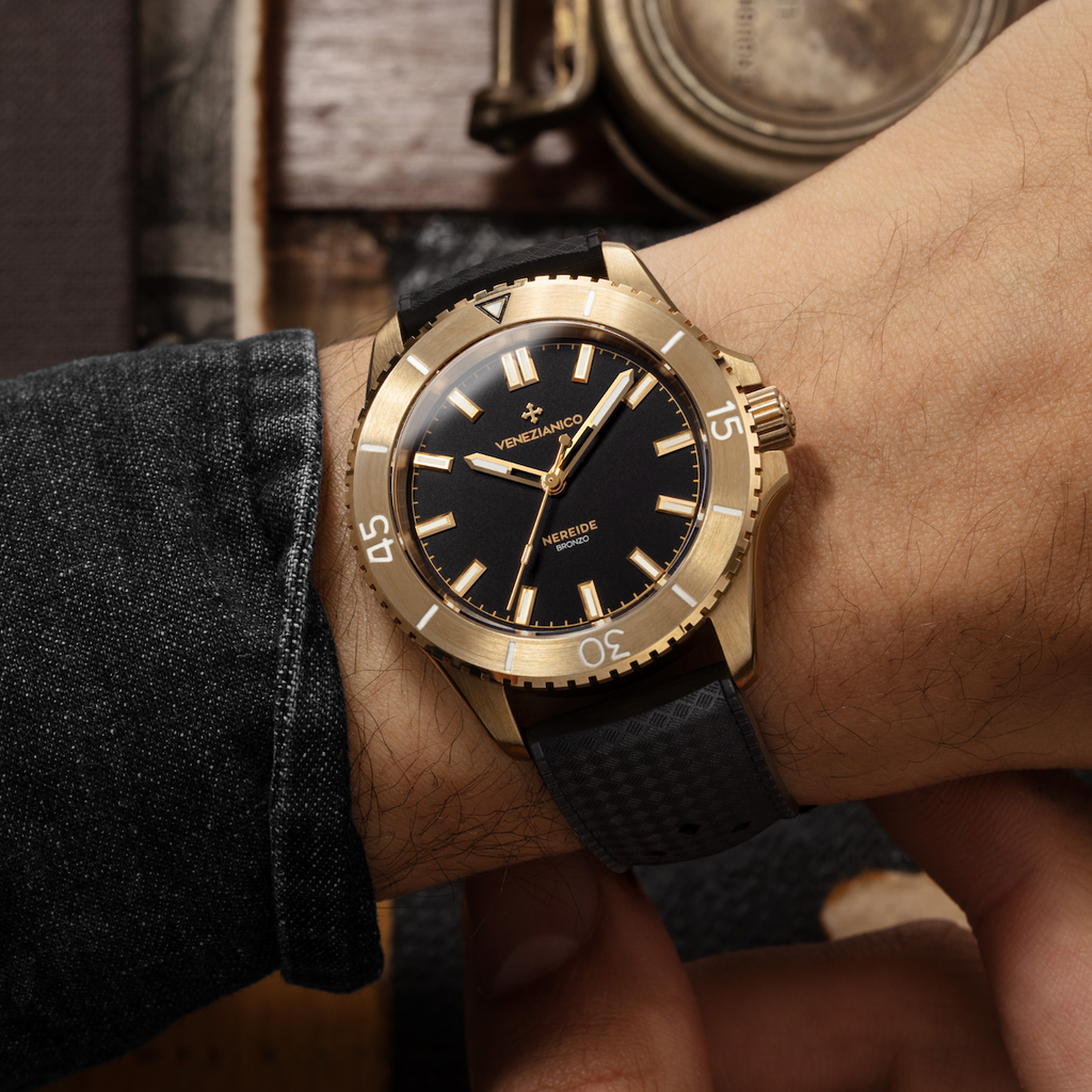 Venezianico Nereide Bronzo Men's Black Bronze Automatic Watch