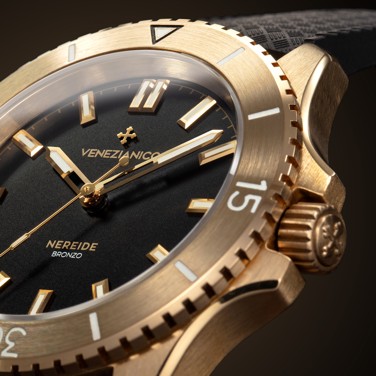 Venezianico Nereide Bronzo Men's Black Bronze Automatic Watch