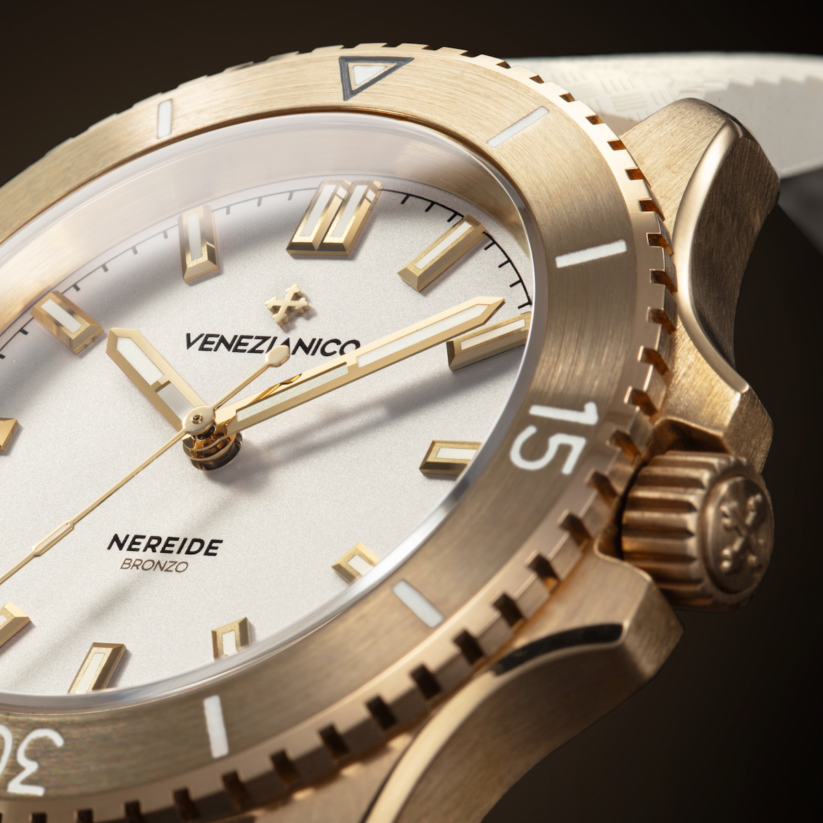 Venezianico Nereide Bronzo Men's Automatic Bronze White Watch