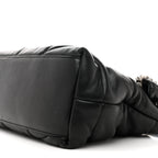 Lambskin Quilted Medium Loulou Puffer Monogram Chain Satchel Black
