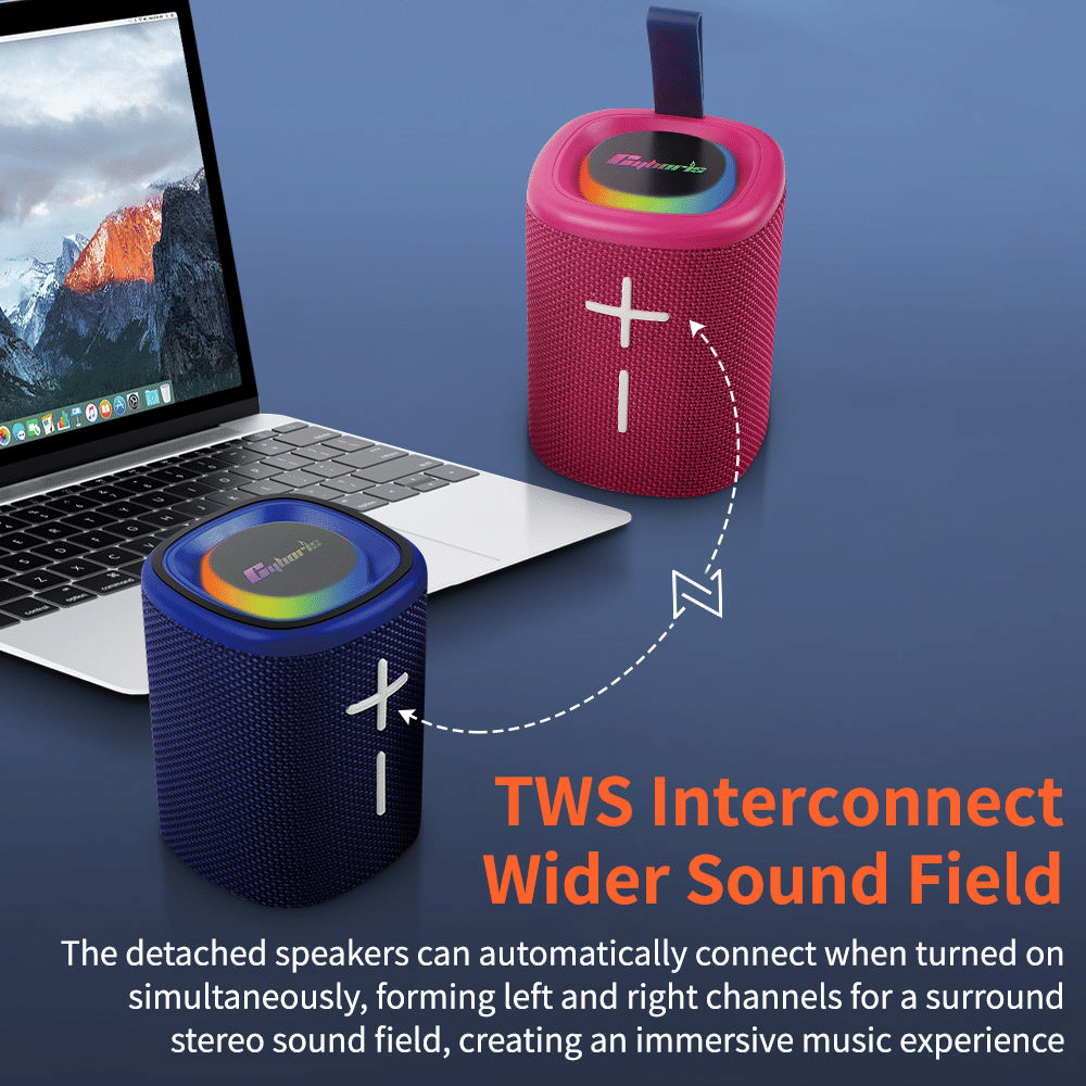 2 in 1 Magnetic Split Bluetooth Speaker, Color Blocking Waterproof Dual Splittable Portable Wireless Speaker 20W Loud Stereo Sound, Bluetooth V5.3, 24H Playtime, True Wireless Stereo