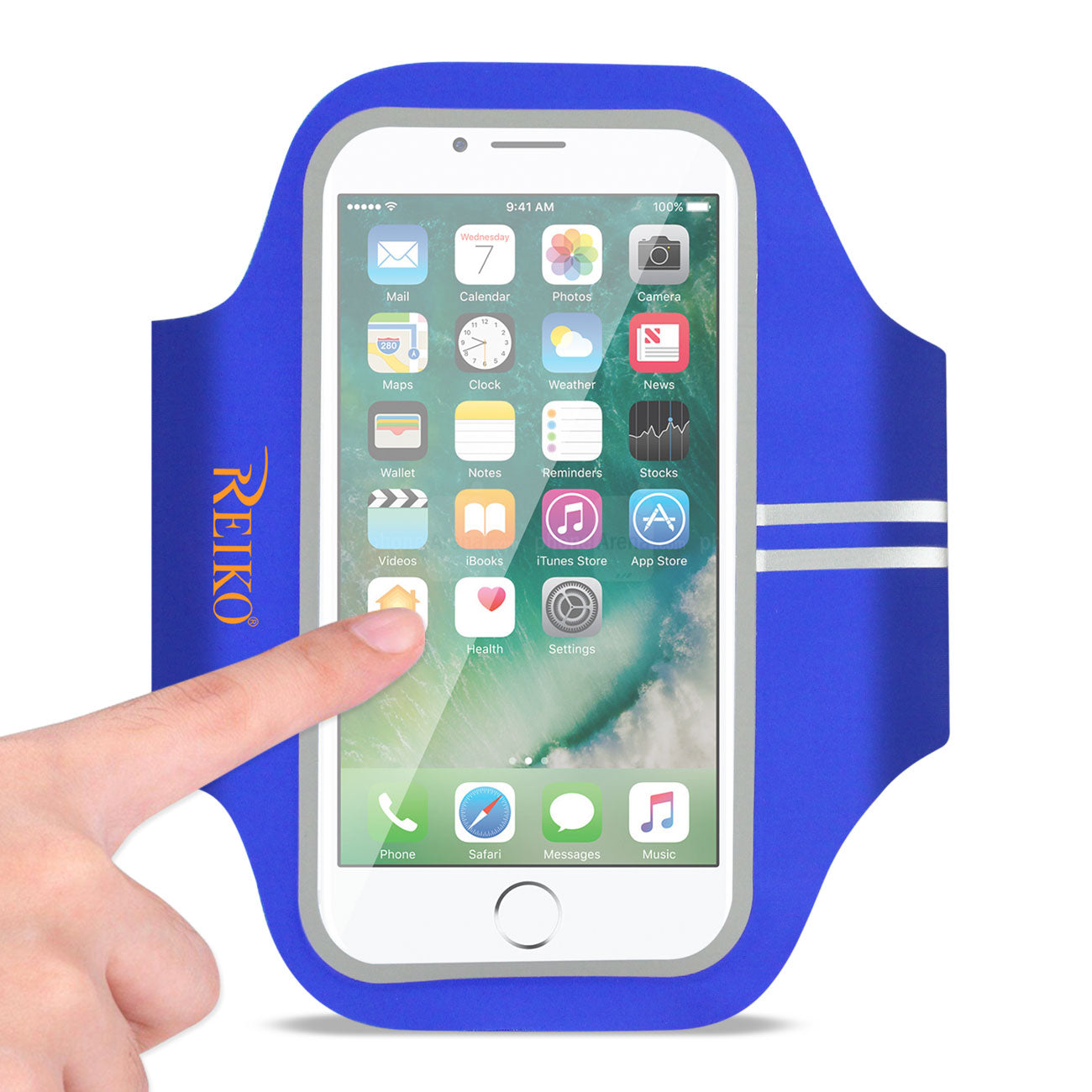 Reiko Running Sports Armband For Iphone 7 Plus/ 6S Plus Or 5.5 Inches Device In Blue (5.5X5.5 Inches)