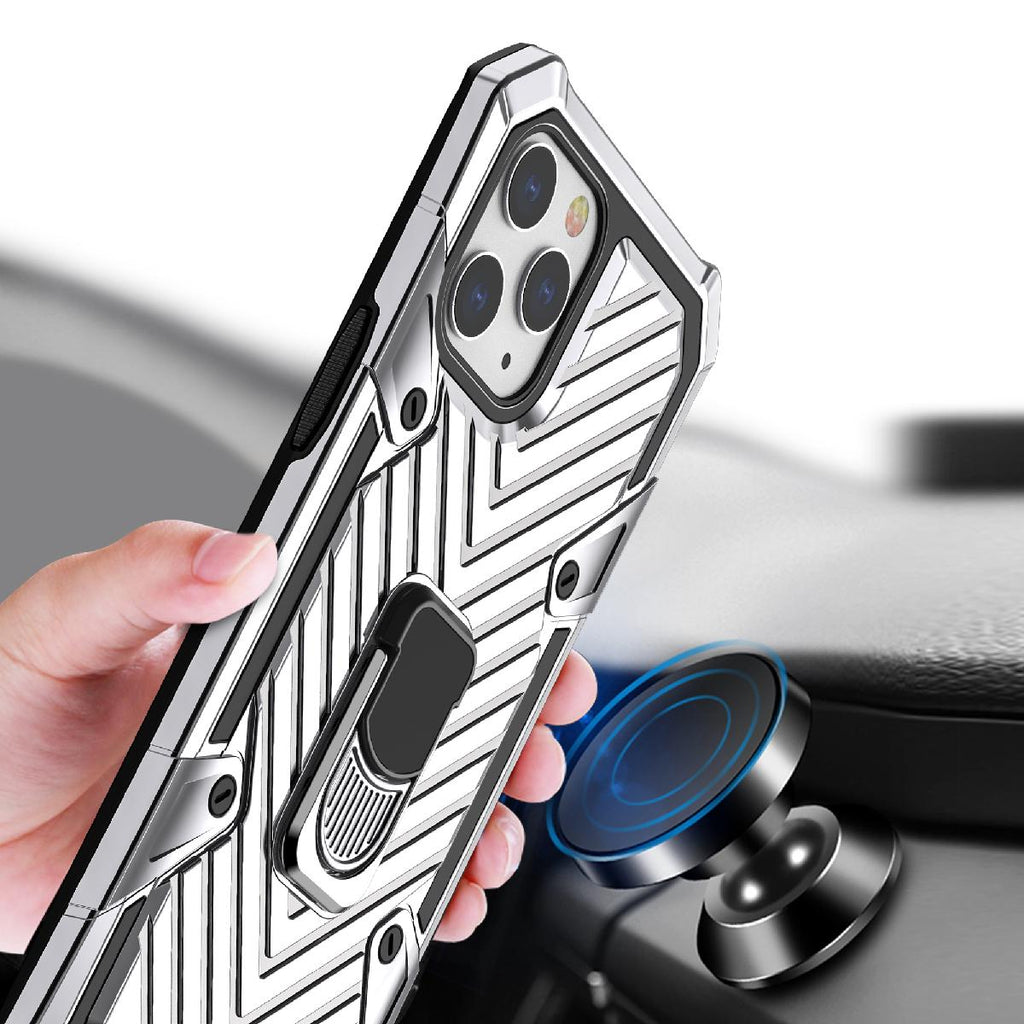 Iphone 12 Pro Max Kickstand Anti-Shock And Anti Falling Case In Silver