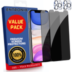 Entronix Anti-Spy Privacy Screen Protector & Camera Lens Protector Compatible with iPhone 11 Pro Max - 4-Piece Combo
