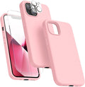 Entronix Bundle Compatible with iPhone 14 Plus - Liquid Silicone Case, 1 Clear Screen Protector & 1 Camera Lens Protector