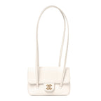 Shiny Caviar Mini Preppy Coco Shoulder Bag White