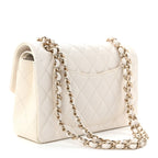 Caviar Quilted Small Double Flap White