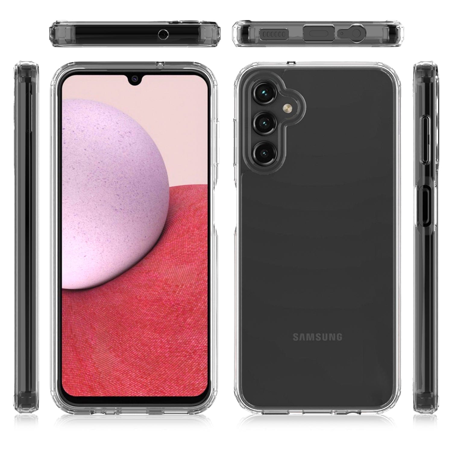 SAHARA - Hybrid-Flex Hard Shell Series Case for Samsung Galaxy A14 5G - Clear