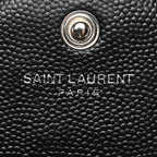 Grain De Poudre Matelasse Chevron Monogram Chain Wallet  Black