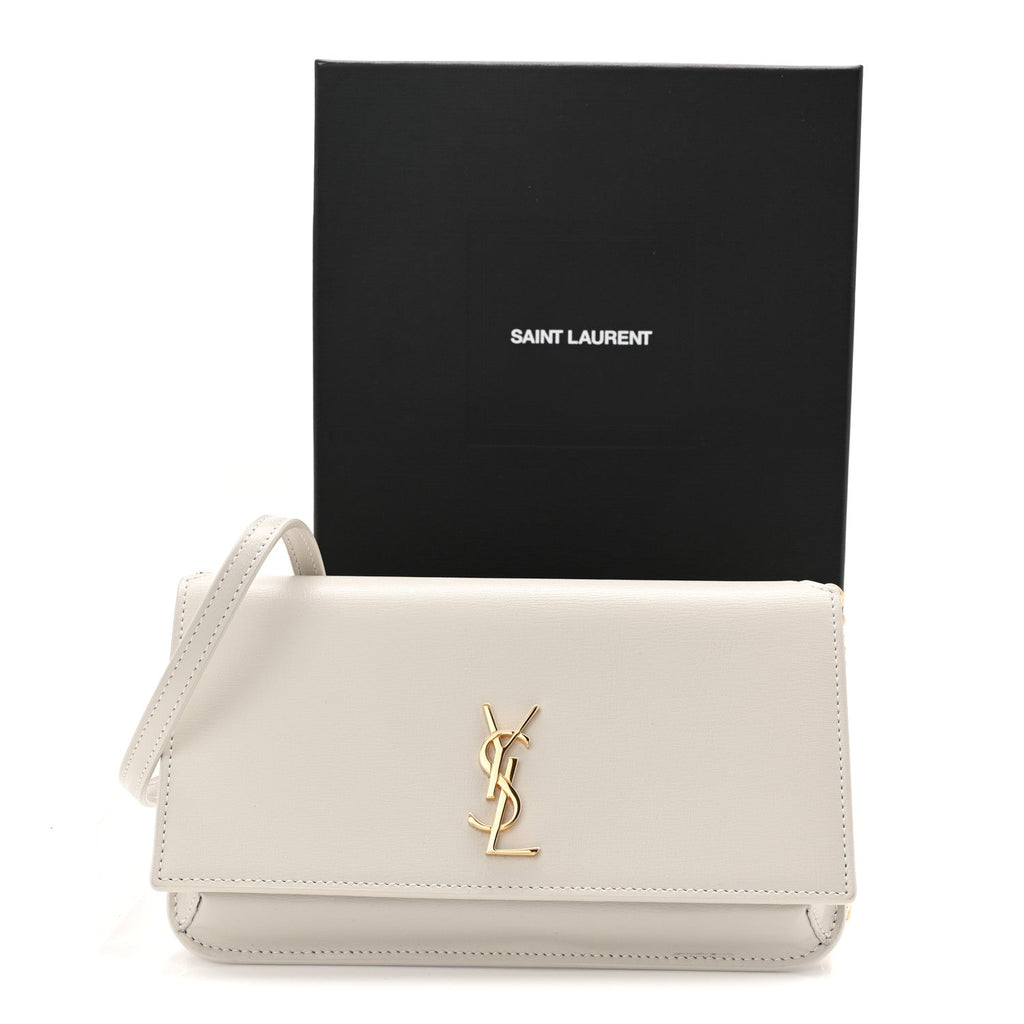 Smooth Calfskin Monogram Phone Holder Crossbody Crema Soft