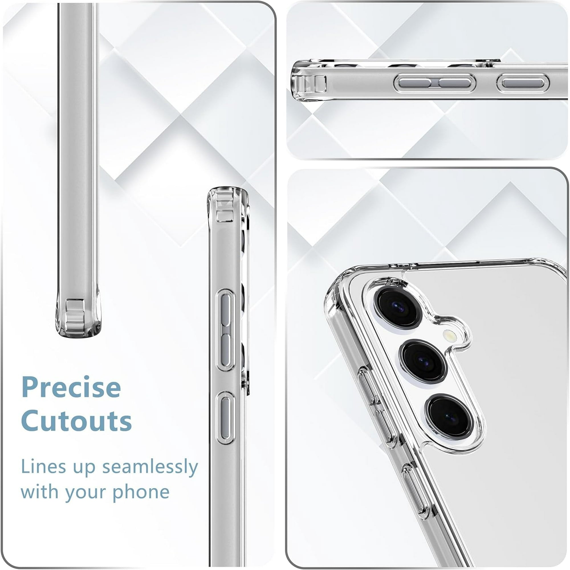 Entronix Case Compatible with Galaxy S24 FE - [Hard Back] Clear Cover