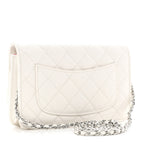 Caviar Quilted Chanel 19 Wallet On Chain WOC White Pink