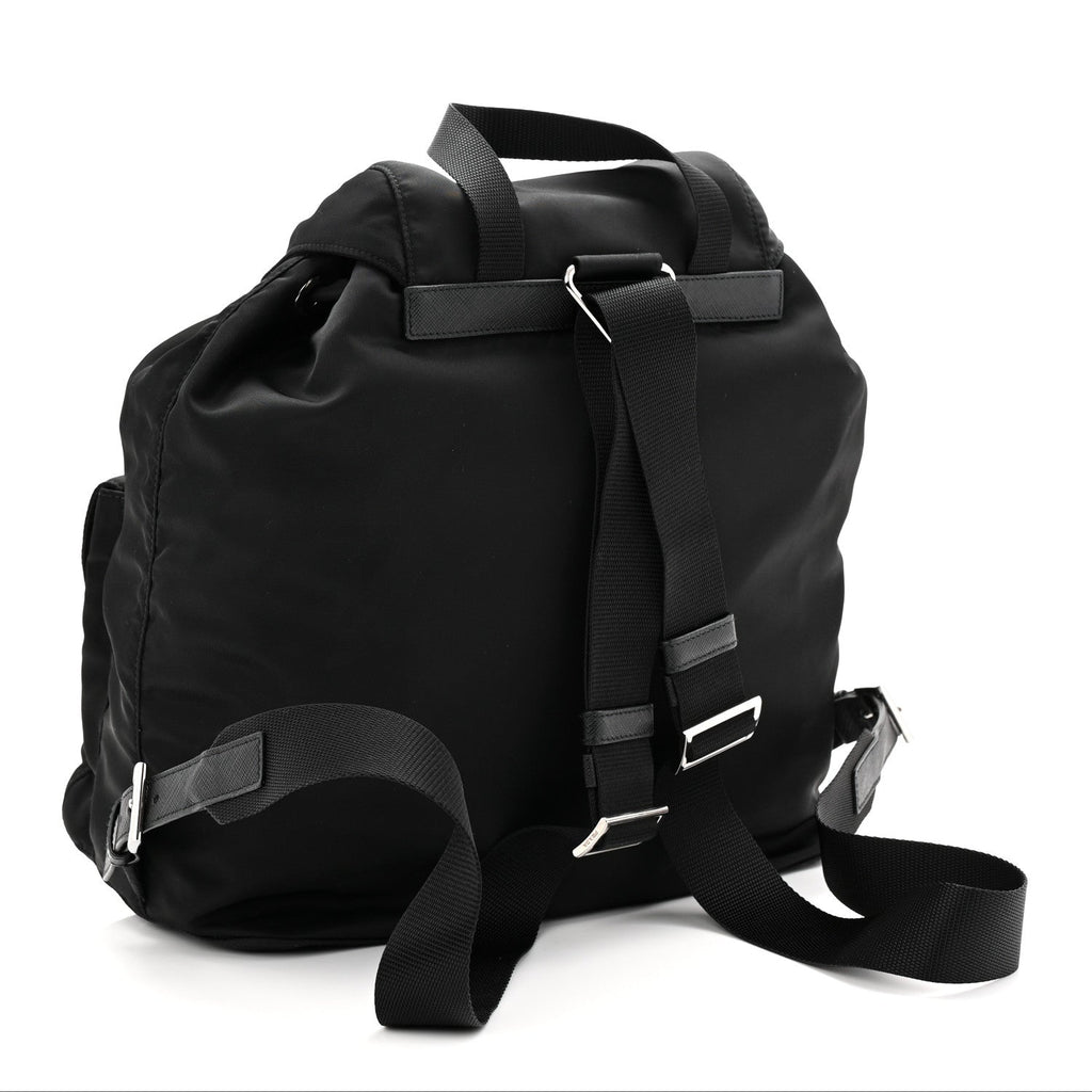 Tessuto Nylon Saffiano Medium Backpack Black