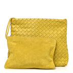 Nappa Intrecciato Fold Clutch Lemon